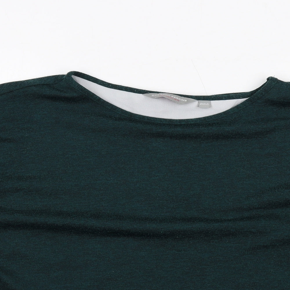 Dorothy Perkins Womens Green Polyester Basic Blouse Size 14 Boat Neck - Layered
