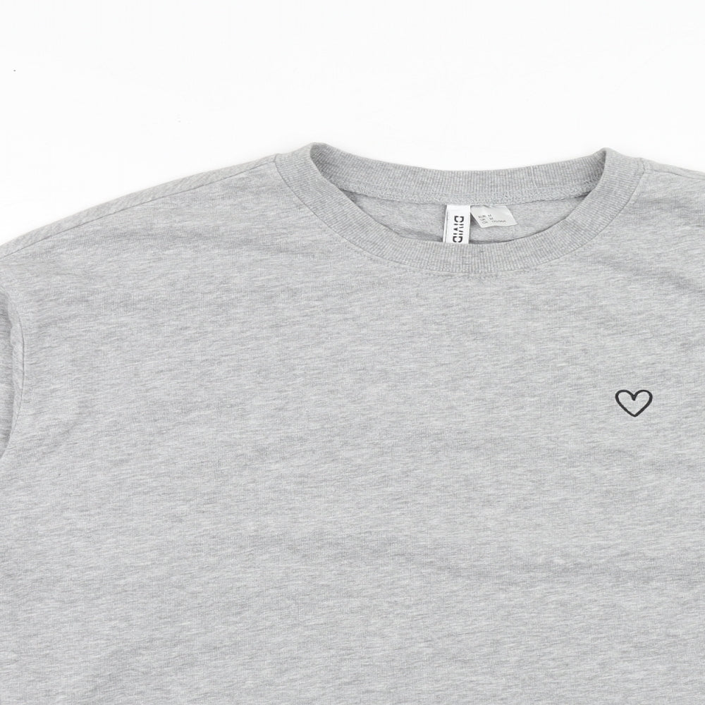 H&M Womens Grey Cotton Pullover Sweatshirt Size M Pullover