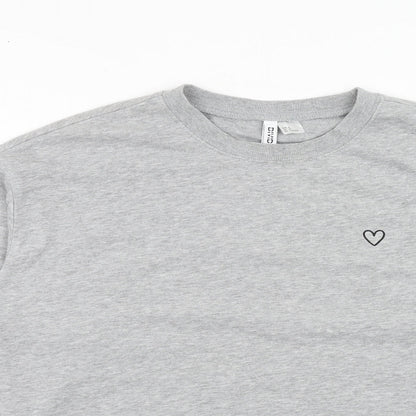 H&M Womens Grey Cotton Pullover Sweatshirt Size M Pullover