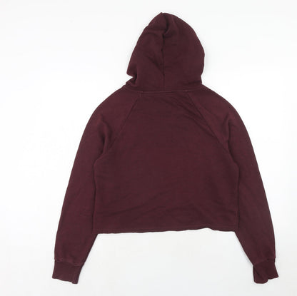 New Look Womens Purple Cotton Pullover Hoodie Size 12 Pullover