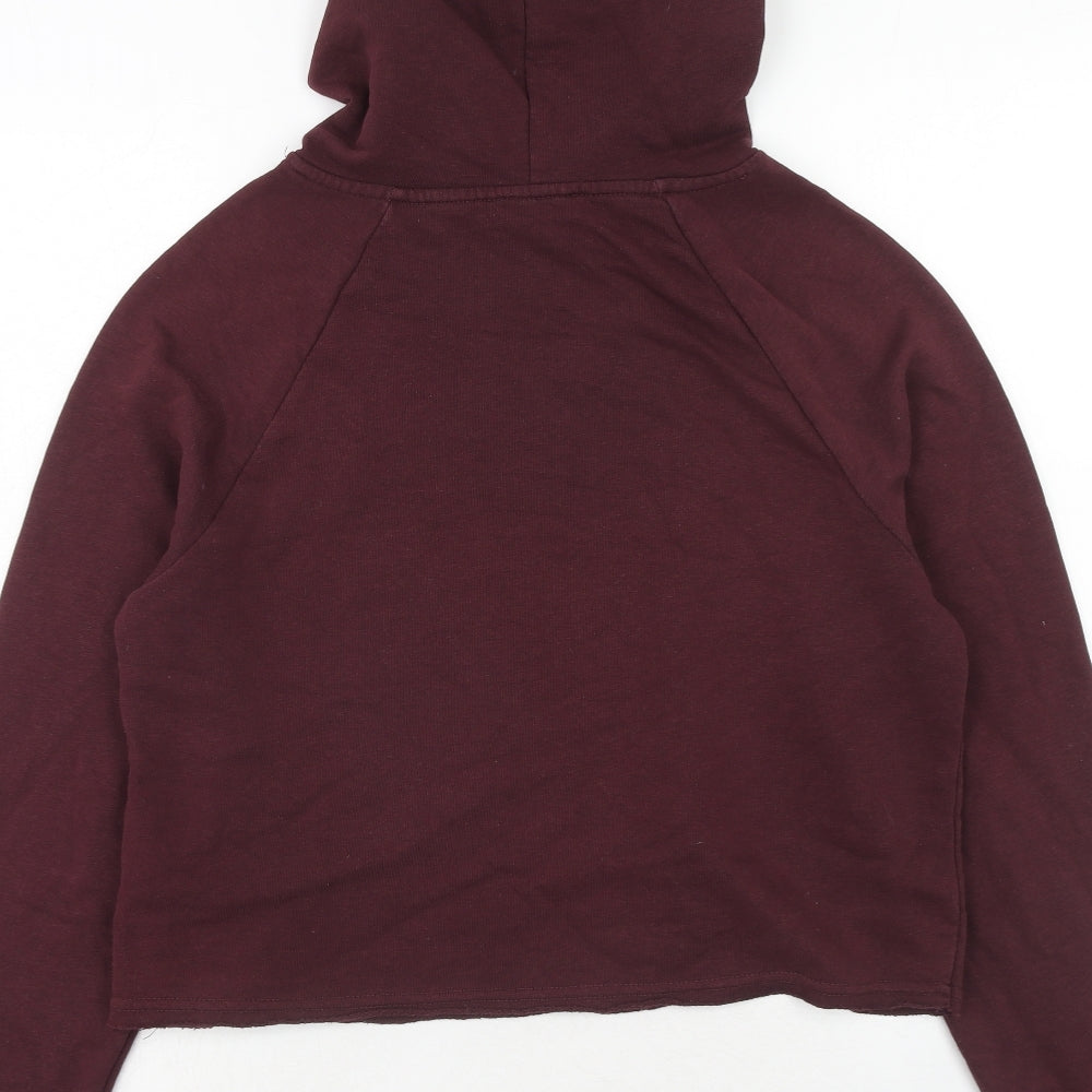 New Look Womens Purple Cotton Pullover Hoodie Size 12 Pullover