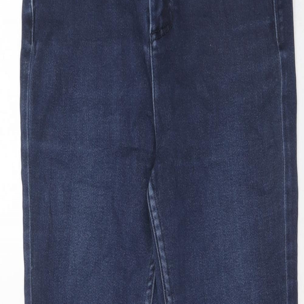 Per Una Womens Blue Cotton Skinny Jeans Size 8 Regular Zip