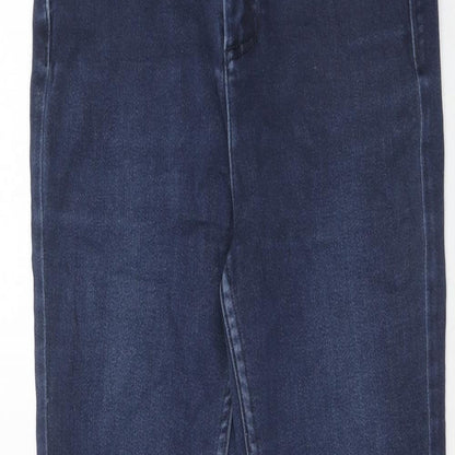 Per Una Womens Blue Cotton Skinny Jeans Size 8 Regular Zip