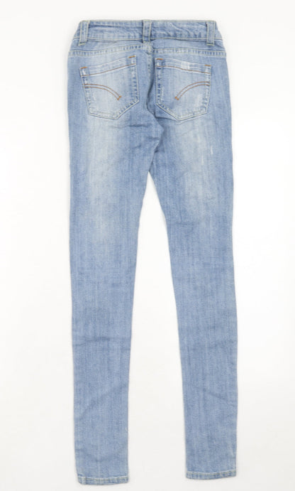 Max Rave Womens Blue Cotton Skinny Jeans Size 26 in Regular Zip