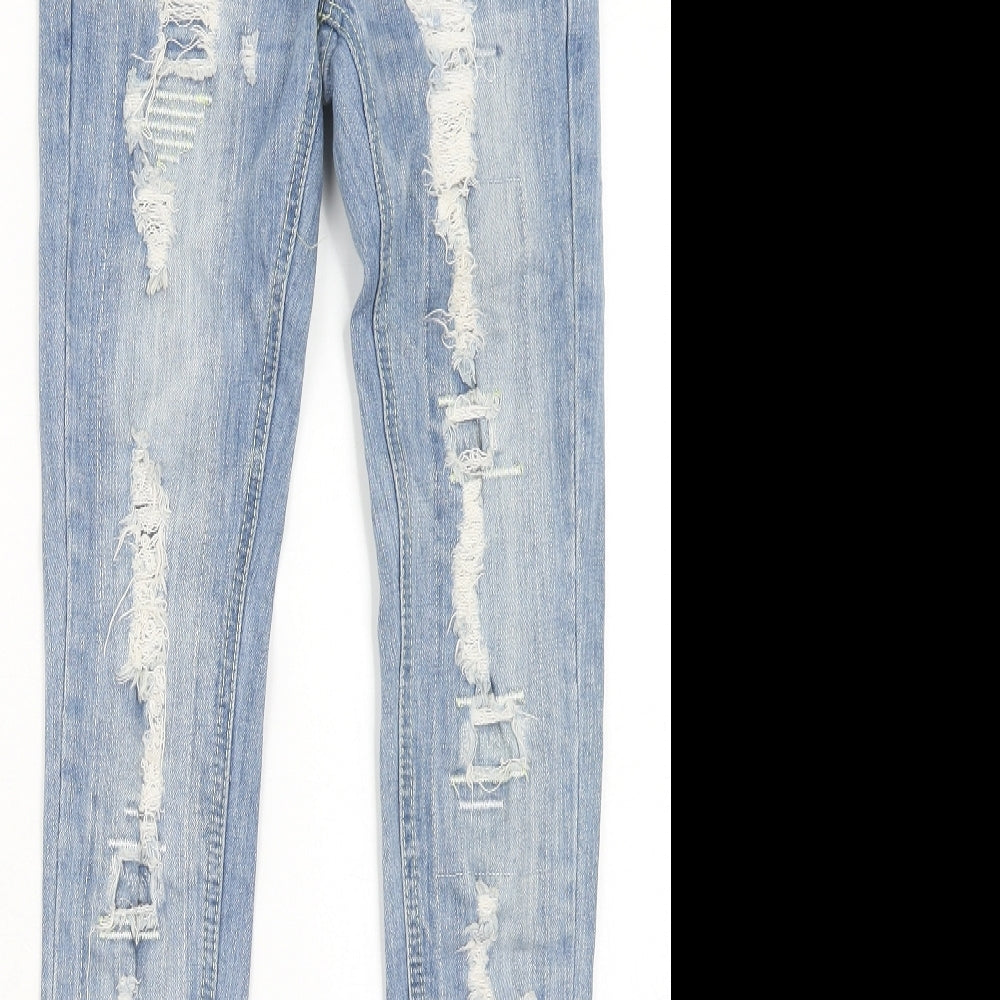 Max Rave Womens Blue Cotton Skinny Jeans Size 26 in Regular Zip
