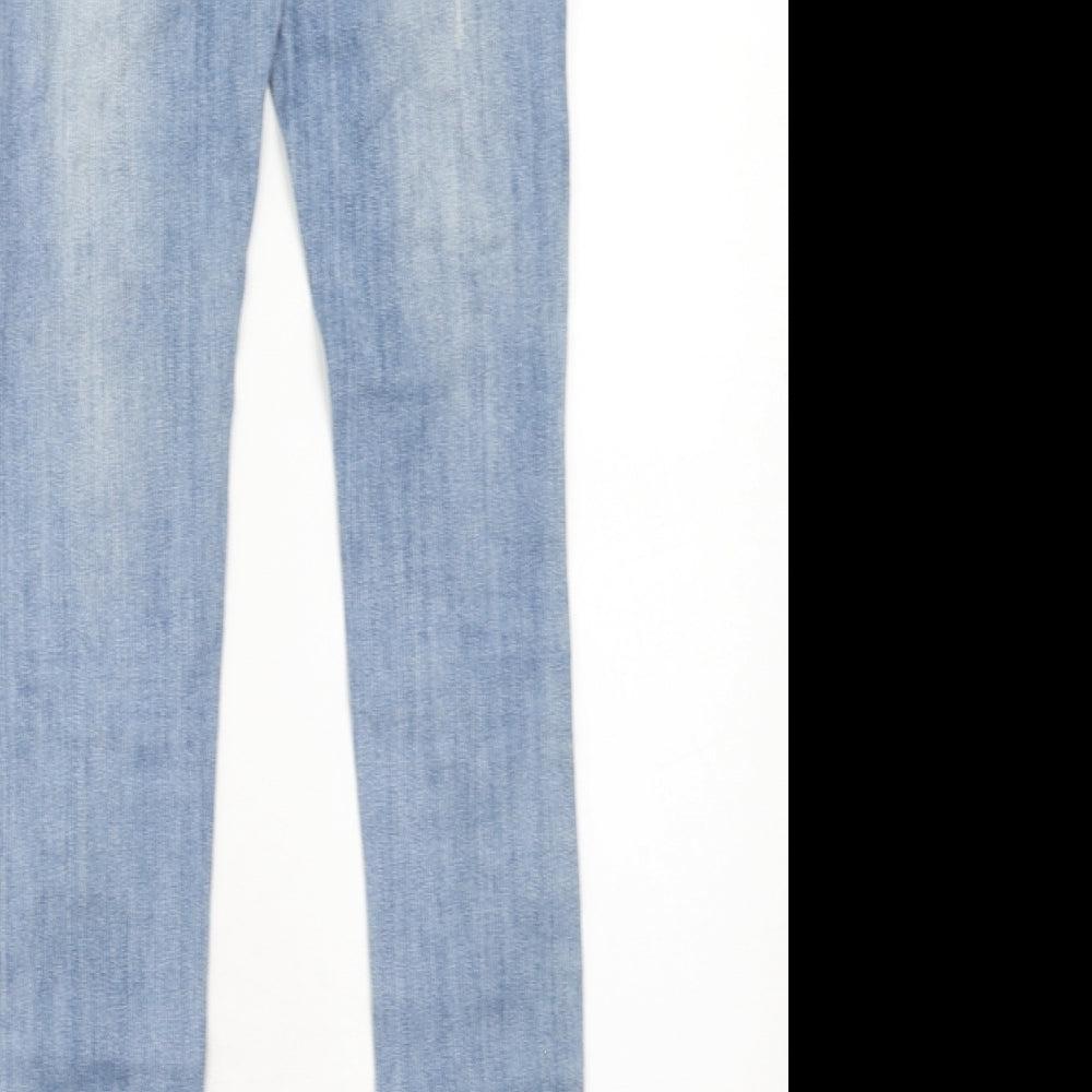 Max Rave Womens Blue Cotton Skinny Jeans Size 26 in Regular Zip