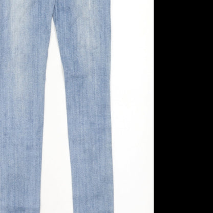 Max Rave Womens Blue Cotton Skinny Jeans Size 26 in Regular Zip