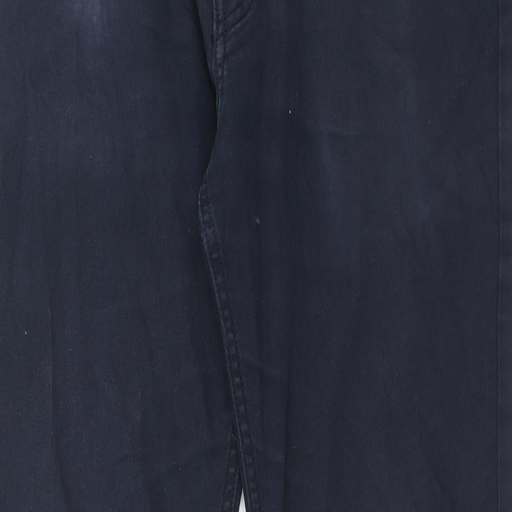 H&M Mens Blue Cotton Straight Jeans Size 31 in Slim Zip