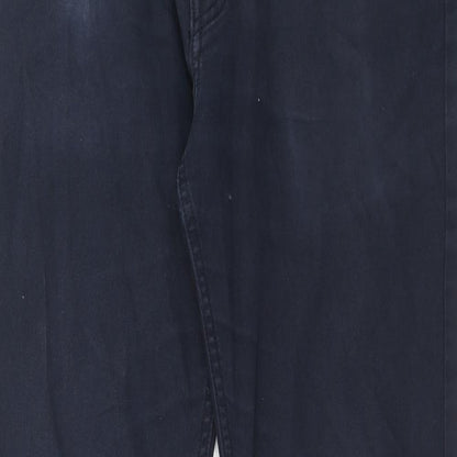 H&M Mens Blue Cotton Straight Jeans Size 31 in Slim Zip