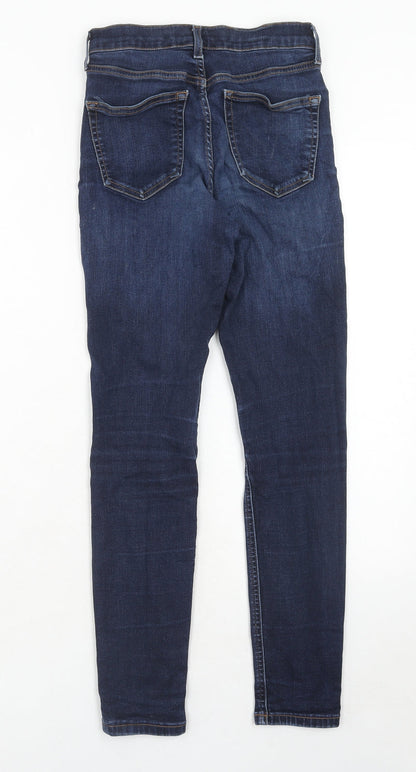 Topshop Womens Blue Cotton Skinny Jeans Size 26 in L32 in Regular Zip
