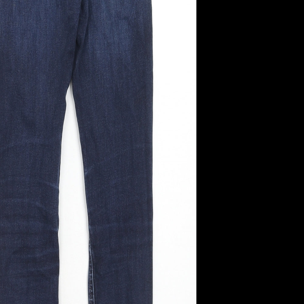 Topshop Womens Blue Cotton Skinny Jeans Size 26 in L32 in Regular Zip