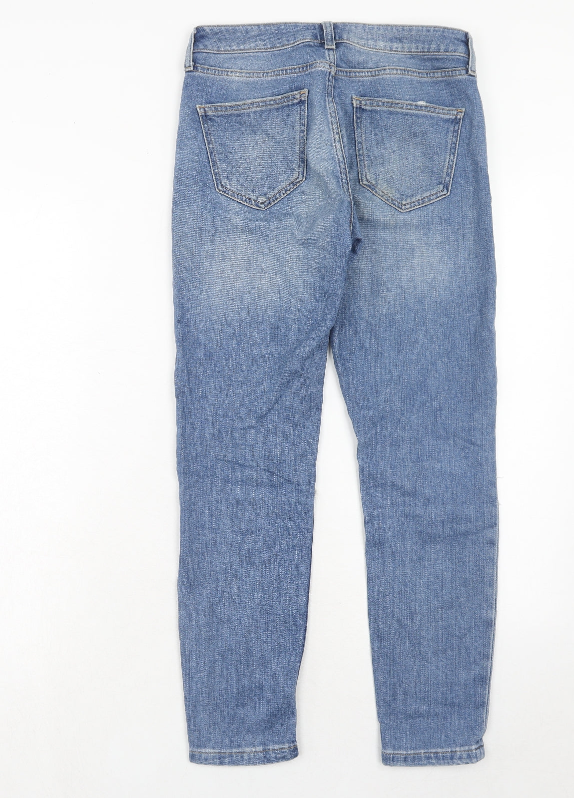 Topshop Womens Blue Cotton Straight Jeans Size 25 in L30 in Regular Zip