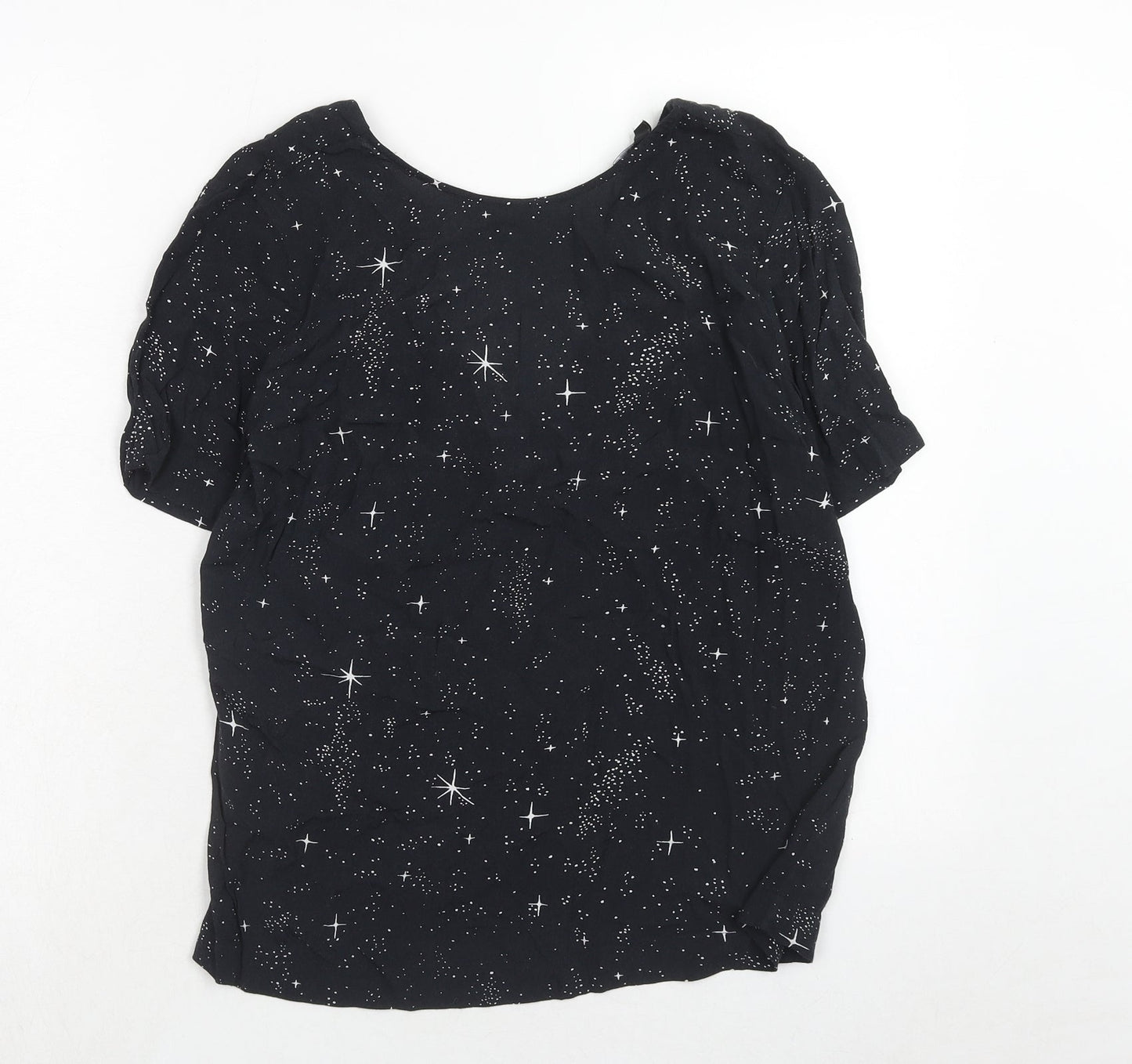 & Other Stories Womens Blue Geometric Viscose Basic Blouse Size 6 Round Neck - Star Print