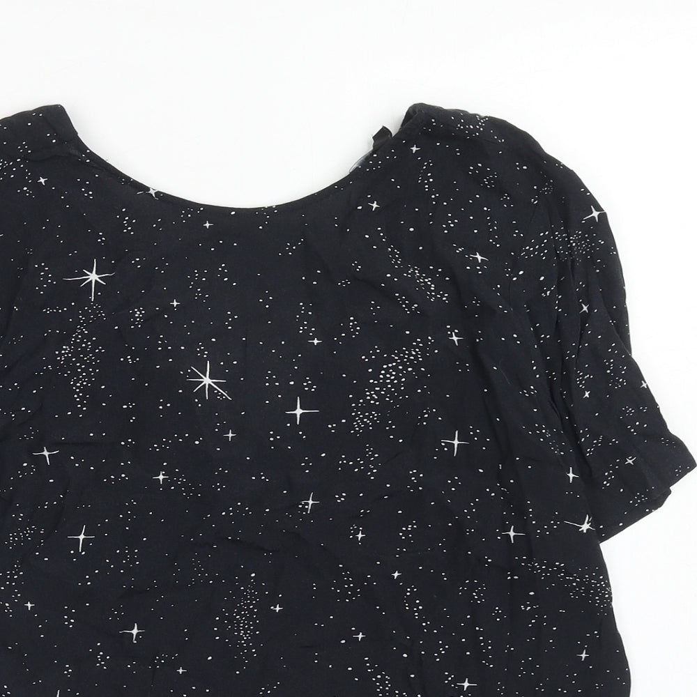 & Other Stories Womens Blue Geometric Viscose Basic Blouse Size 6 Round Neck - Star Print