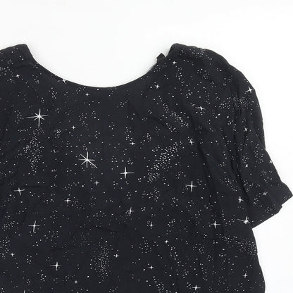 & Other Stories Womens Blue Geometric Viscose Basic Blouse Size 6 Round Neck - Star Print