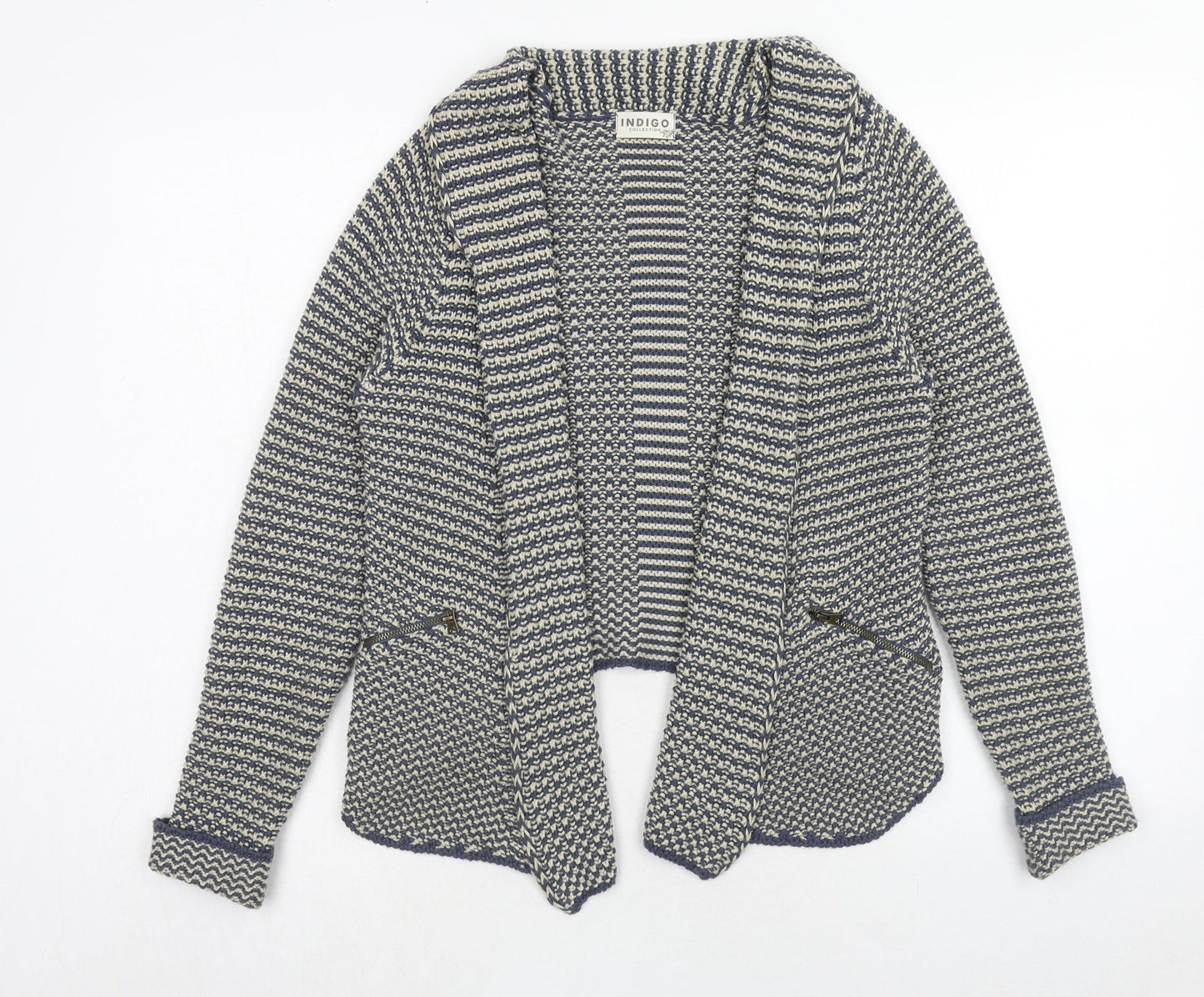 Womens UK Size 8 Indigo Blue Cardigan Jumper