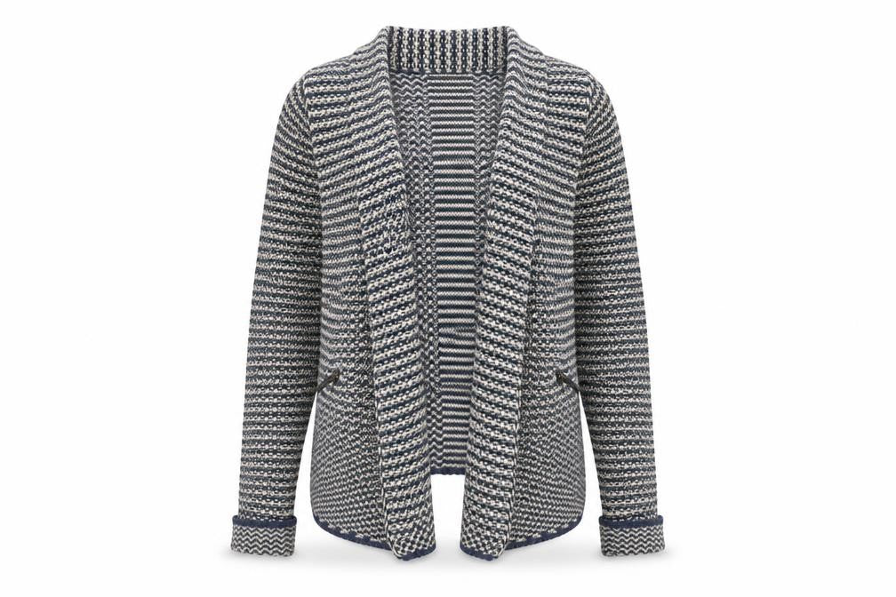 Womens UK Size 8 Indigo Blue Cardigan Jumper
