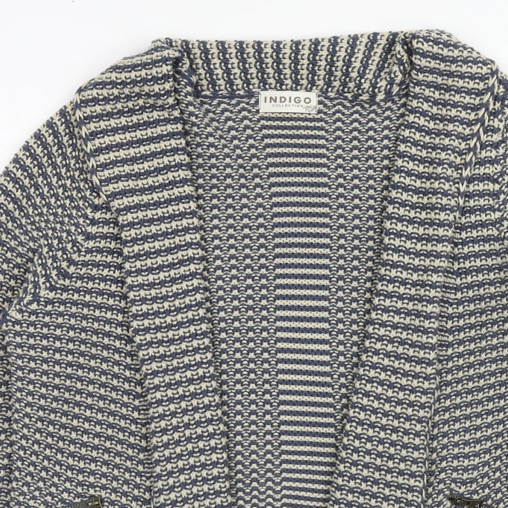 Womens UK Size 8 Indigo Blue Cardigan Jumper