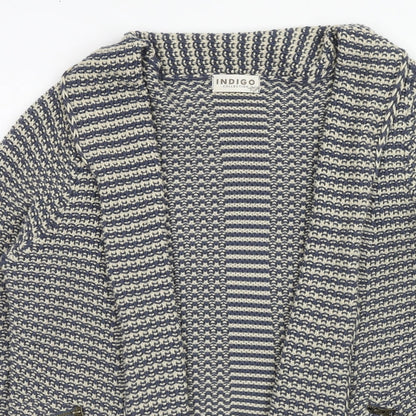 Womens UK Size 8 Indigo Blue Cardigan Jumper
