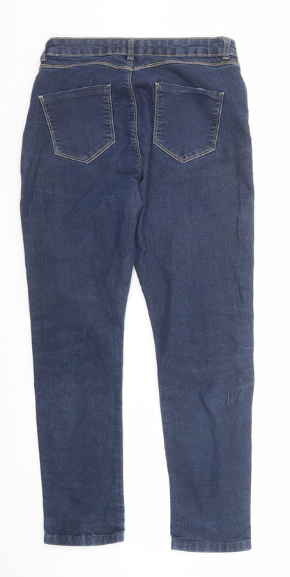 Dorothy Perkins Womens Blue Cotton Skinny Jeans Size 12 Regular Zip