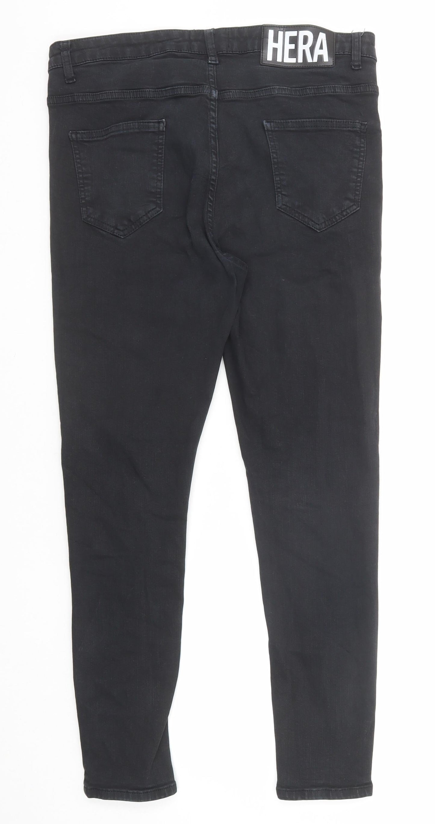 Hera Mens Black Cotton Skinny Jeans Size 30 in Regular Zip