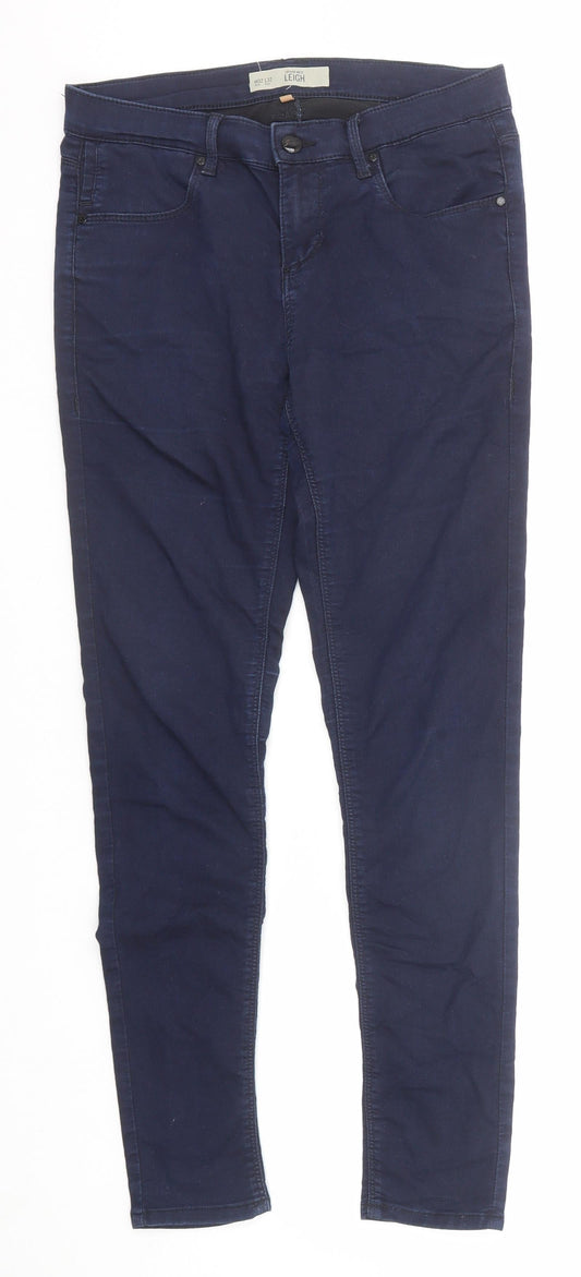 Topshop Womens Blue Cotton Skinny Jeans Size 32 in L32 in Regular Zip