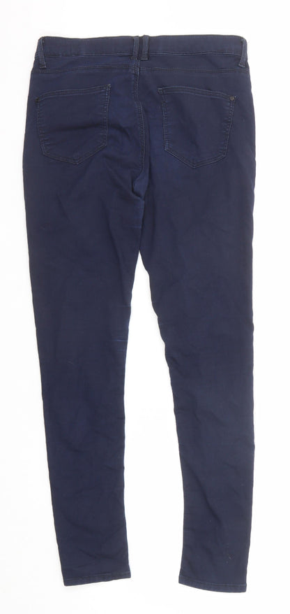 Topshop Womens Blue Cotton Skinny Jeans Size 32 in L32 in Regular Zip