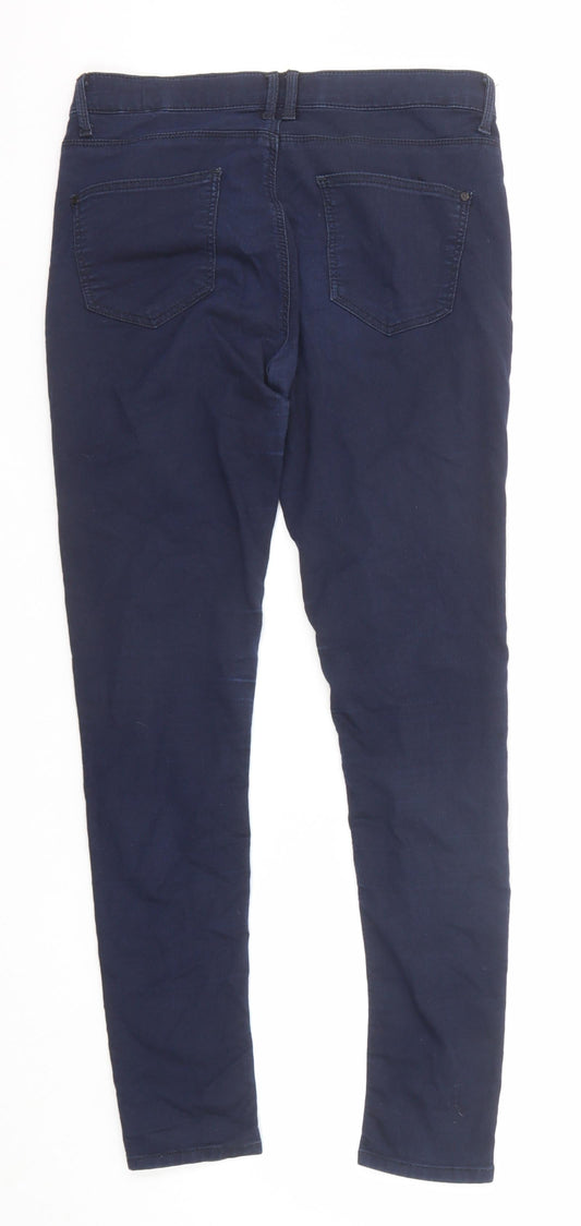 Topshop Womens Blue Cotton Skinny Jeans Size 32 in L32 in Regular Zip