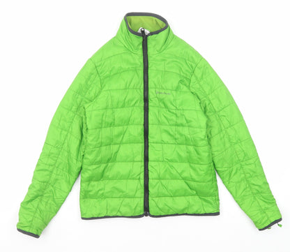 Quechua Boys Green Quilted Jacket Size 12 Years Zip
