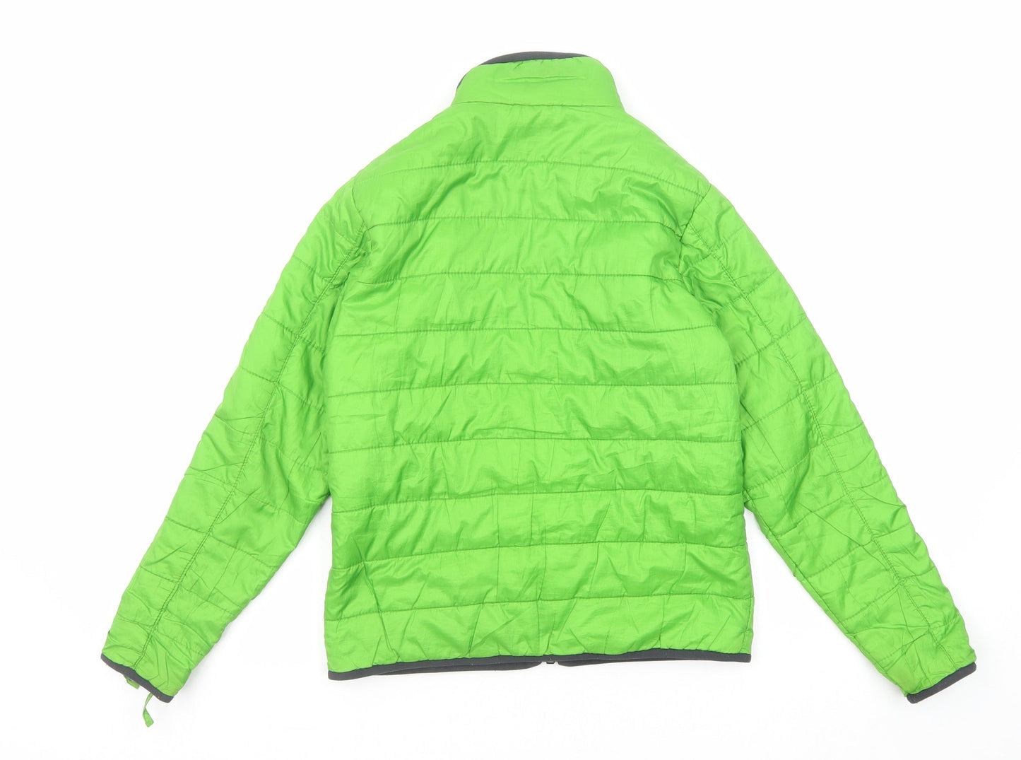 Quechua Boys Green Quilted Jacket Size 12 Years Zip