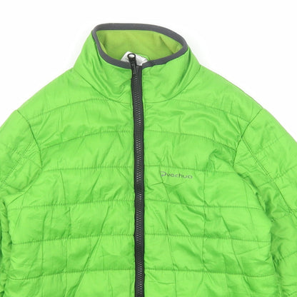Quechua Boys Green Quilted Jacket Size 12 Years Zip