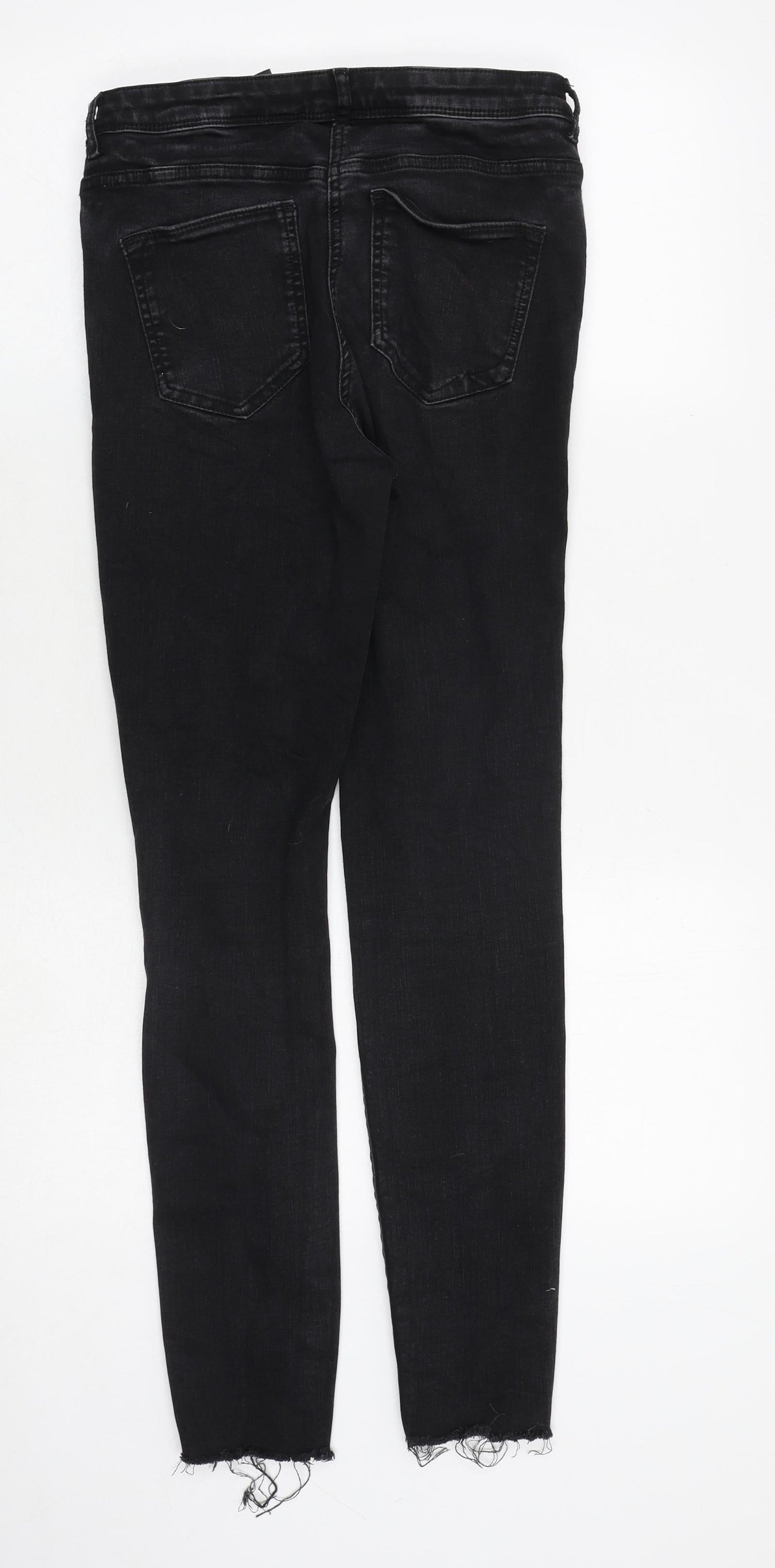 NEXT Womens Black Cotton Skinny Jeans Size 8 Regular Zip