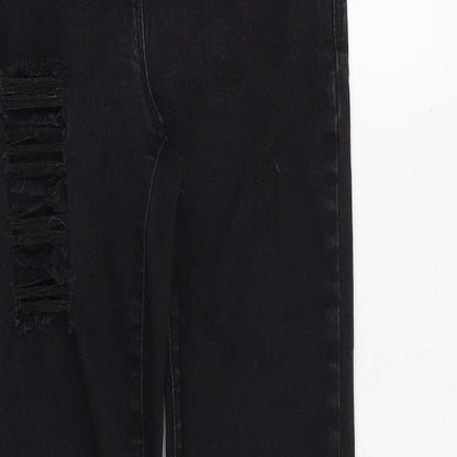 NEXT Womens Black Cotton Skinny Jeans Size 8 Regular Zip