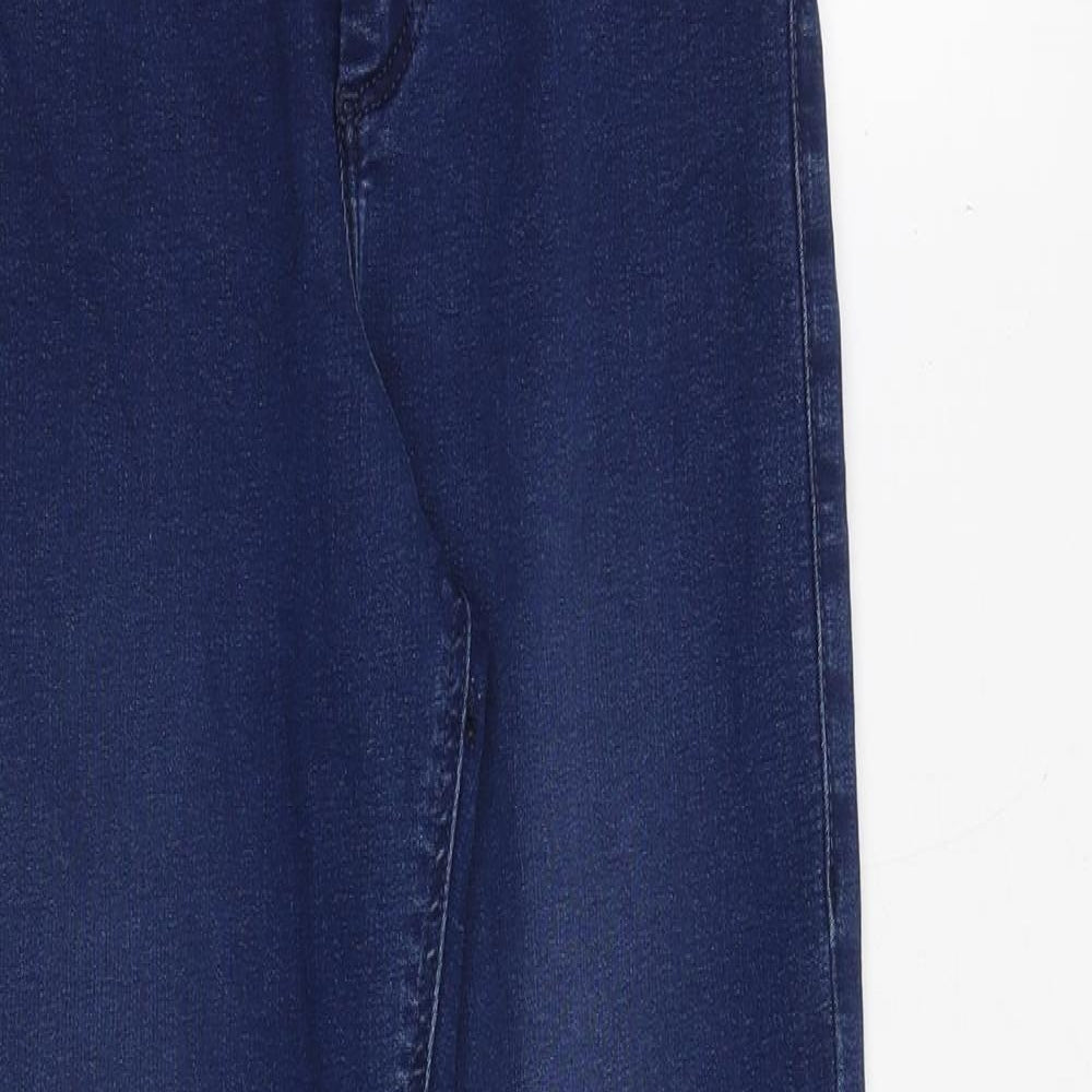 Topshop Womens Blue Cotton Skinny Jeans Size 28 in Regular Zip