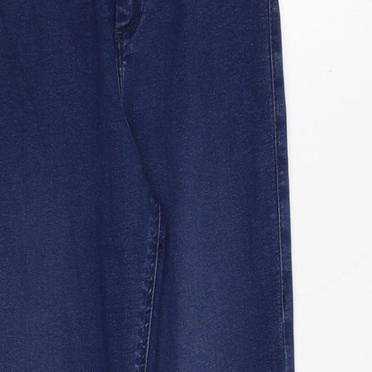 Topshop Womens Blue Cotton Skinny Jeans Size 28 in Regular Zip