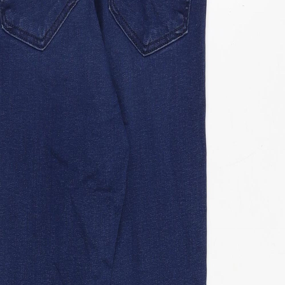 Topshop Womens Blue Cotton Skinny Jeans Size 28 in Regular Zip