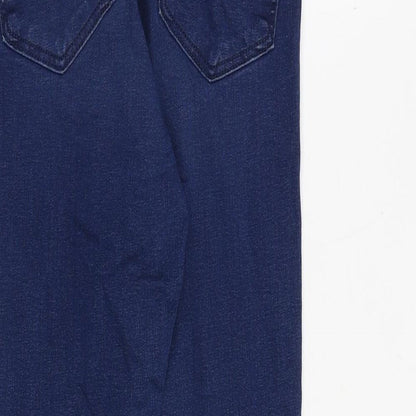 Topshop Womens Blue Cotton Skinny Jeans Size 28 in Regular Zip