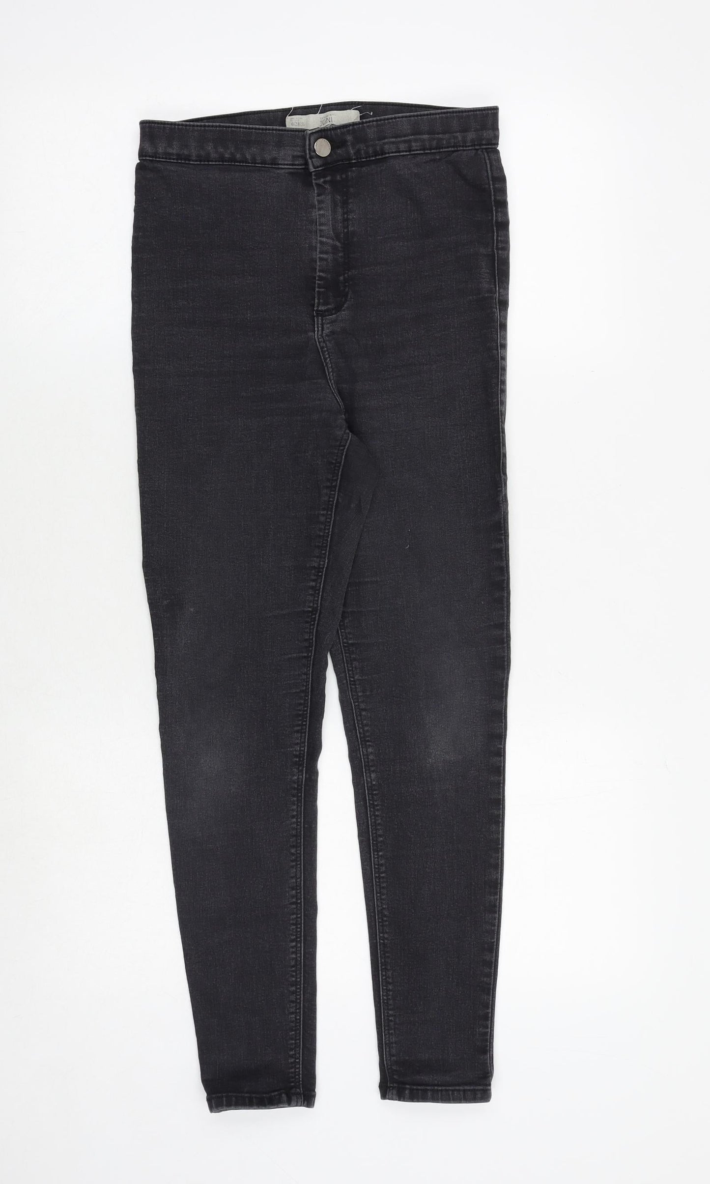 Topshop Womens Grey Cotton Skinny Jeans Size 28 in Regular Zip