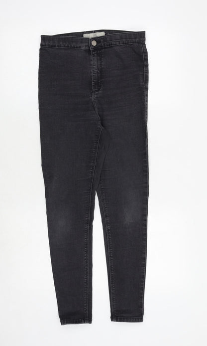 Topshop Womens Grey Cotton Skinny Jeans Size 28 in Regular Zip