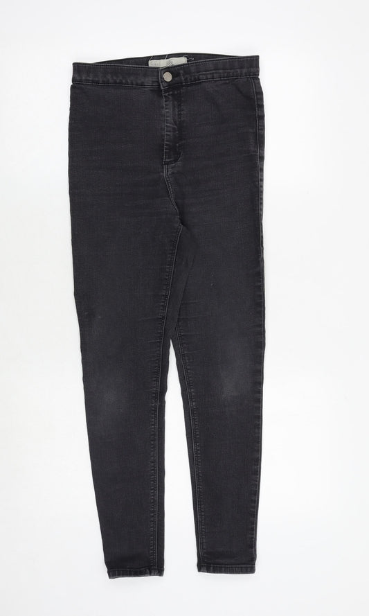 Topshop Womens Grey Cotton Skinny Jeans Size 28 in Regular Zip