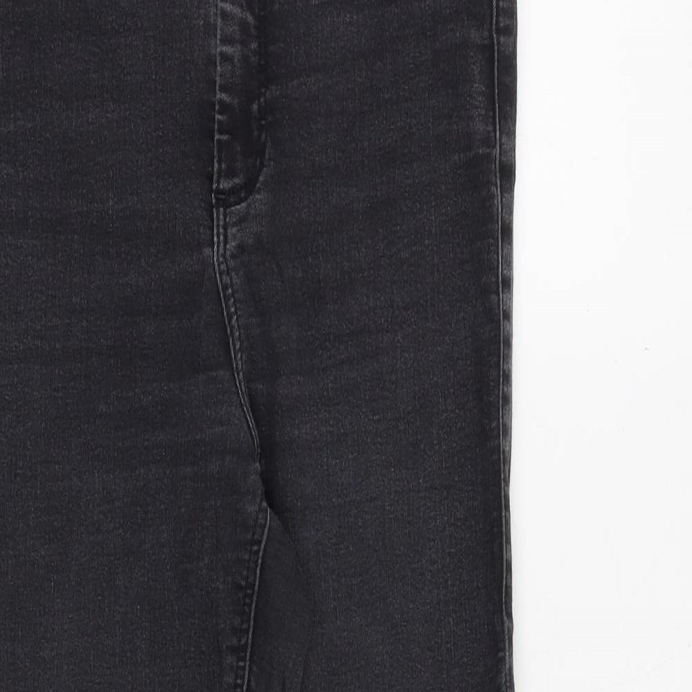 Topshop Womens Grey Cotton Skinny Jeans Size 28 in Regular Zip