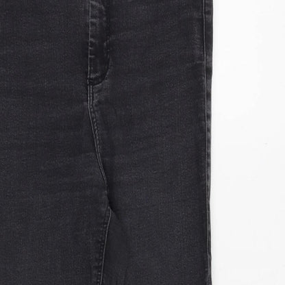 Topshop Womens Grey Cotton Skinny Jeans Size 28 in Regular Zip