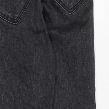 Topshop Womens Grey Cotton Skinny Jeans Size 28 in Regular Zip