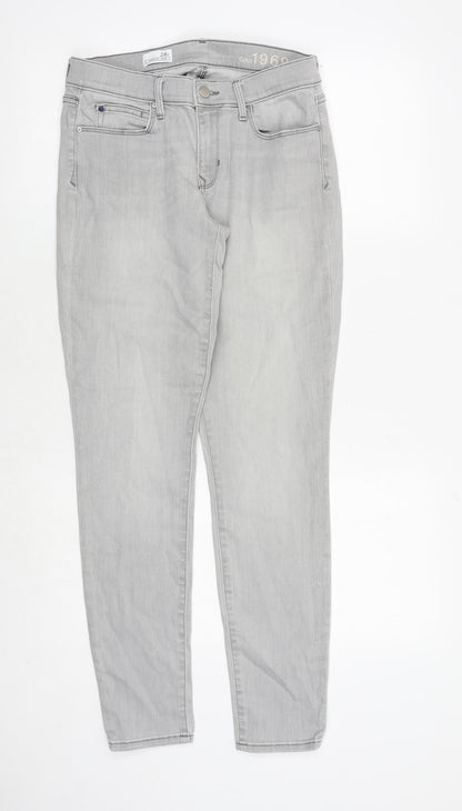Gap Womens Grey Cotton Jegging Jeans Size 28 in Regular Zip