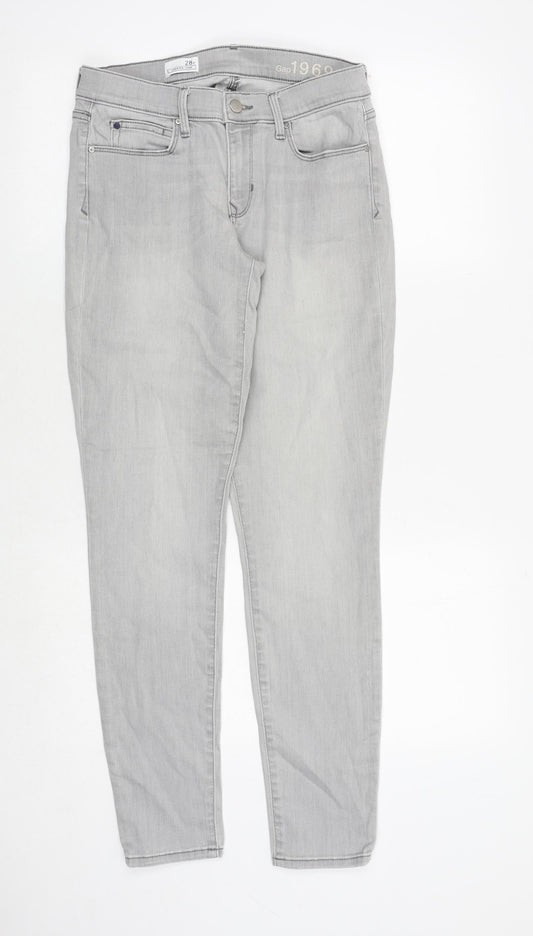Gap Womens Grey Cotton Jegging Jeans Size 28 in Regular Zip