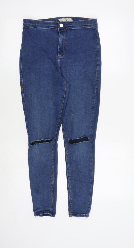Topshop Womens Blue Cotton Jegging Jeans Size 30 in Regular Zip