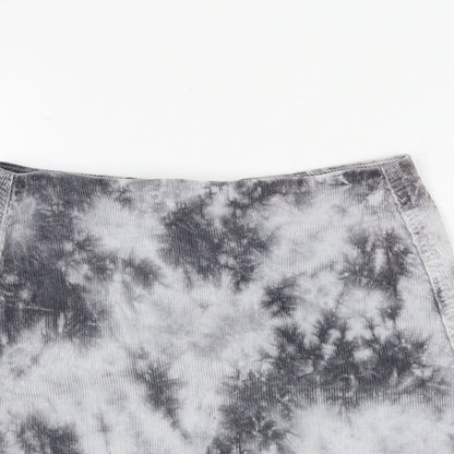 BDG Womens Grey Geometric Cotton A-Line Skirt Size XS Zip - Tie Dye Pattern