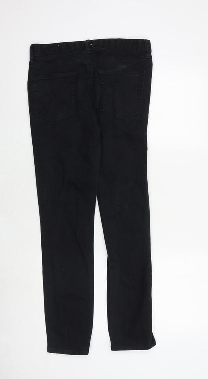 Mens UK Size 30 in Topman Regular Fit Straight Black Jeans