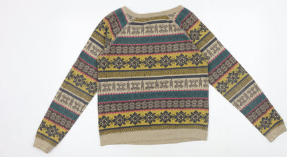 XXI Womens Multicoloured Geometric Polyester Pullover Sweatshirt Size S Pullover