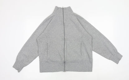 Bonmarché Womens Grey Cotton Full Zip Sweatshirt Size M Zip